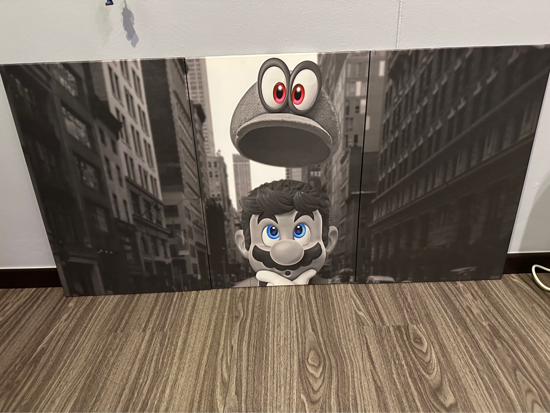 Super Mario Odyssey canvas frame 3 piece set 1.2m, Furniture & Home