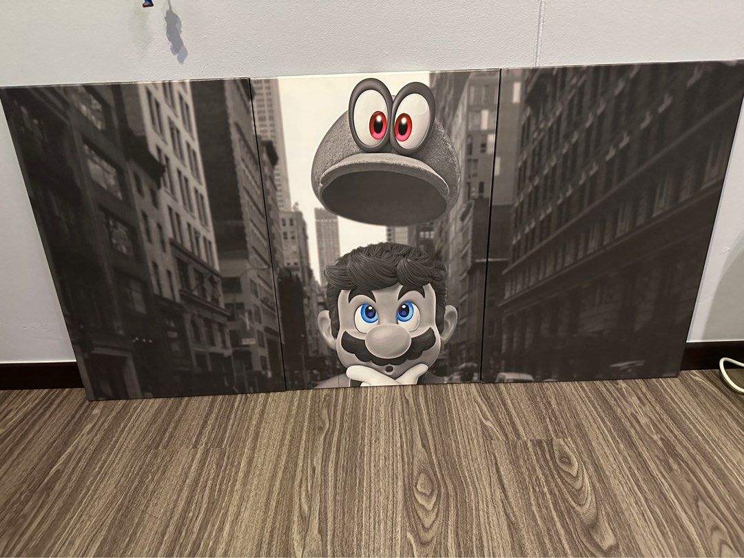 Super Mario Odyssey canvas frame 3 piece set 1.2m, Furniture & Home