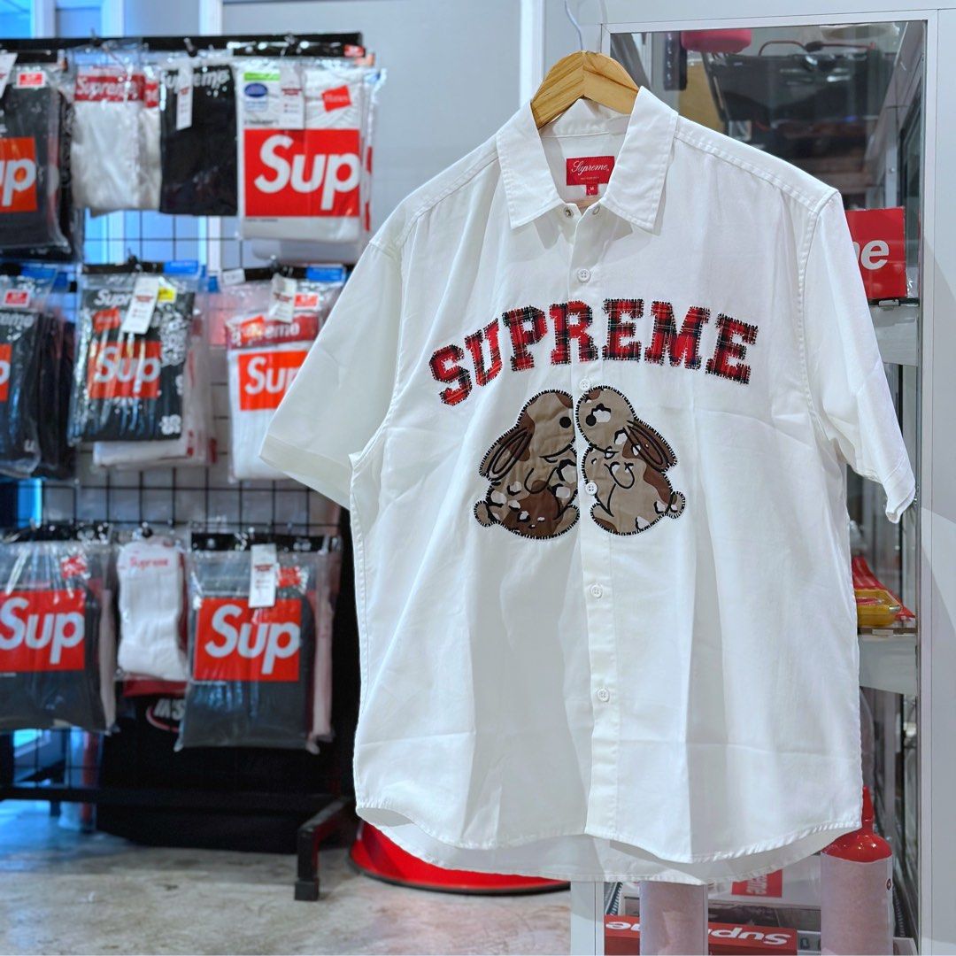 Supreme Men's Bunnies Short-Sleeve Work Shirt