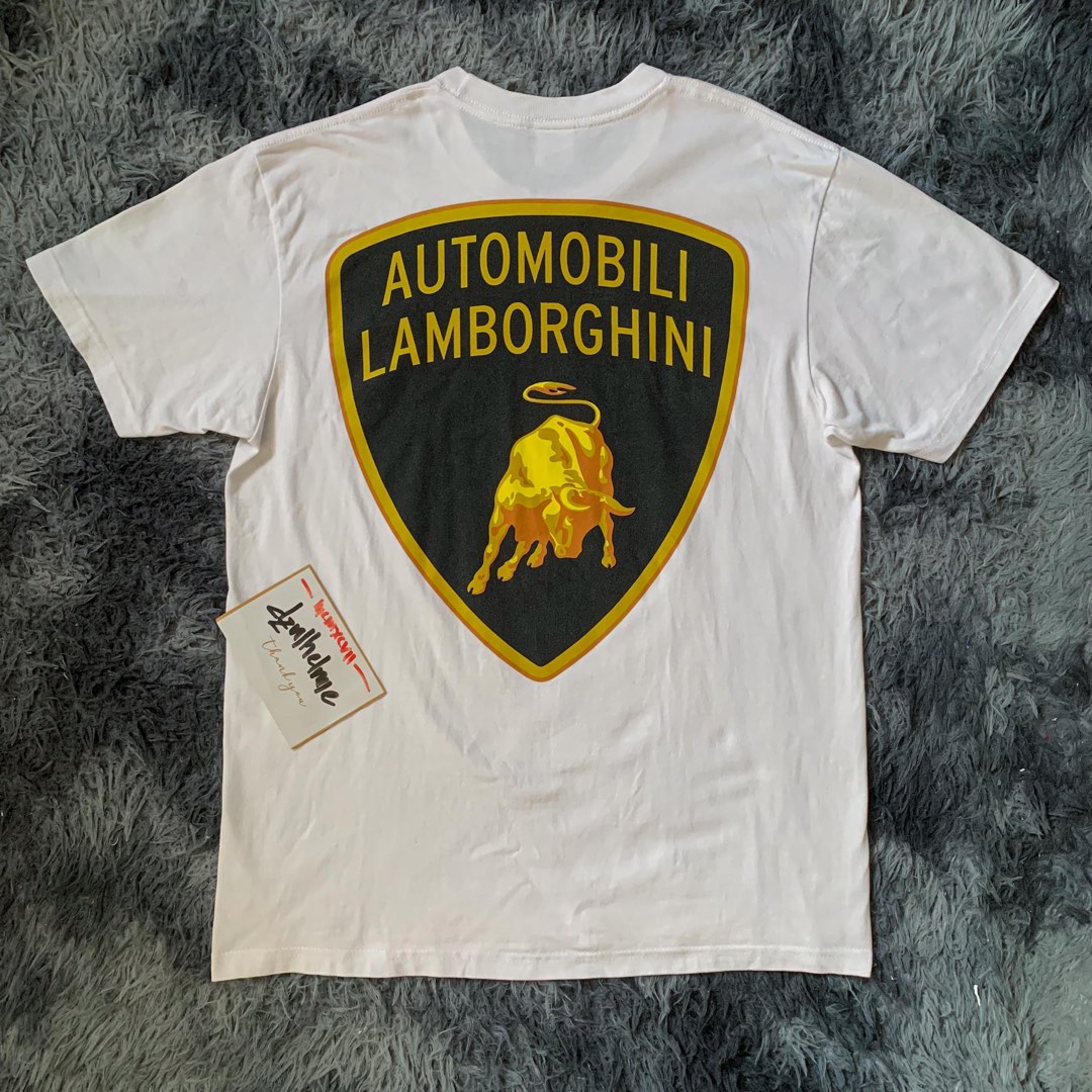 Supreme Lamborghini Tee White, Men's Fashion, Tops & Sets, Tshirts ...