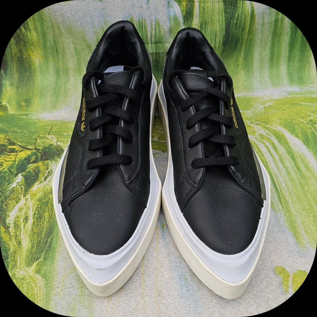 Adidas black 2024 leather shoes womens