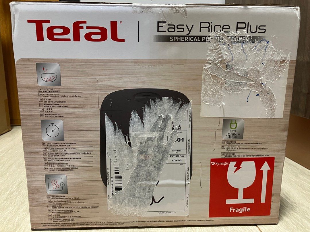 Tefal RK736B Rice Cooker Easy Rice Plus 1.8L, TV & Home Appliances