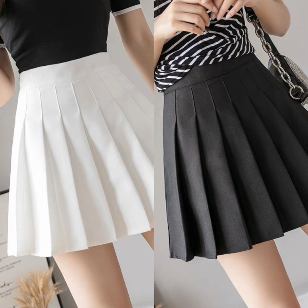 Black Pleated Skirt, Women's Fashion, Bottoms, Skirts on Carousell