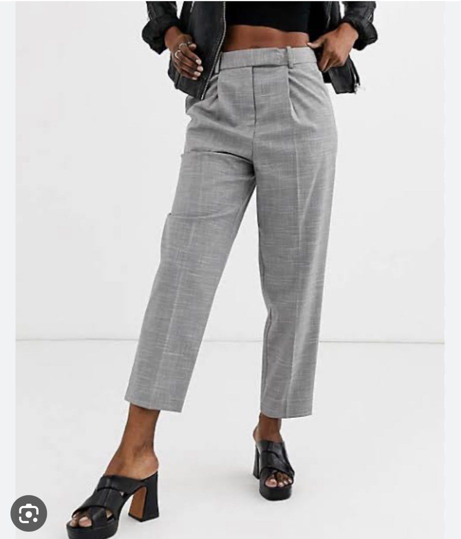 topshop straight grey trousers Women s Fashion Bottoms Other
