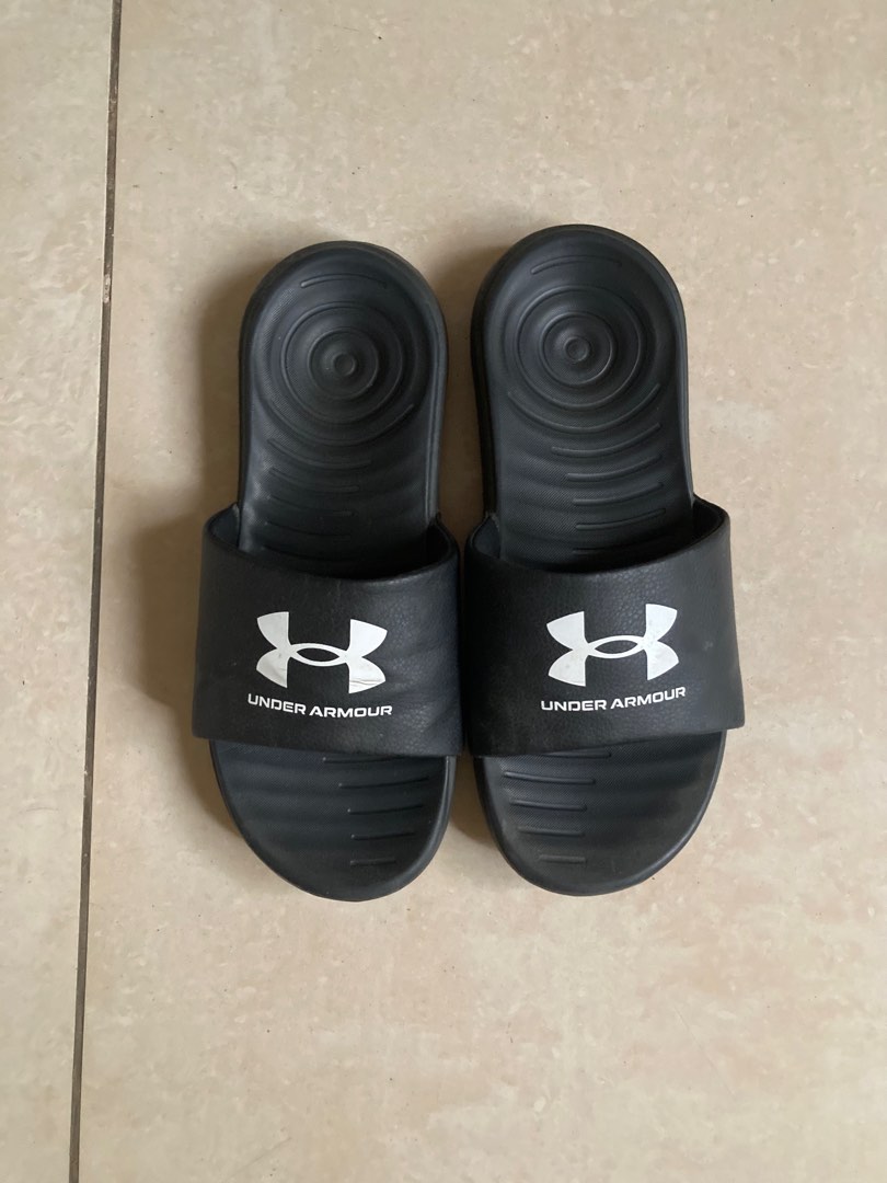 blue under armour slides