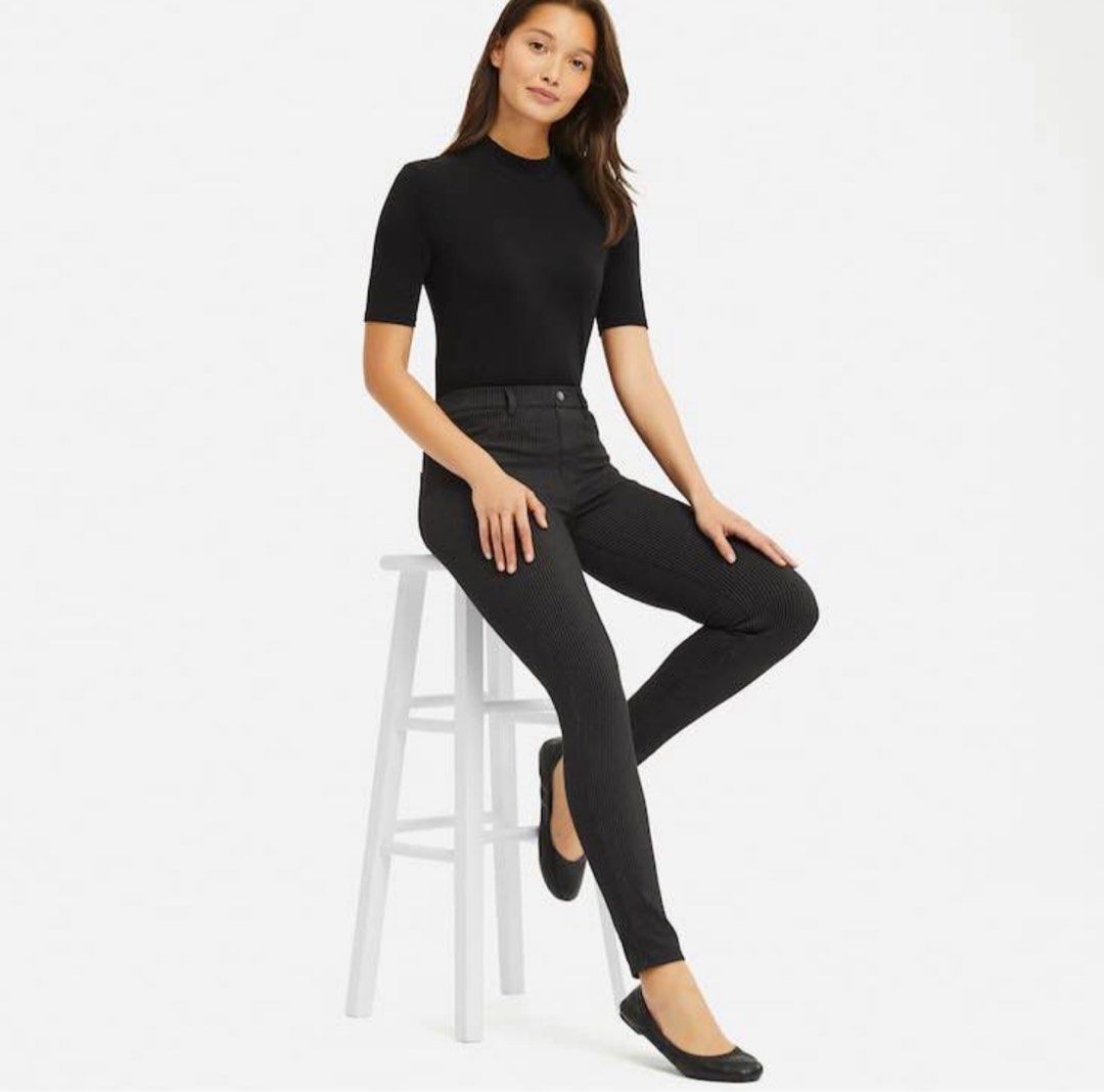 uniqlo black ultra stretch legging pants jeans, Women's Fashion