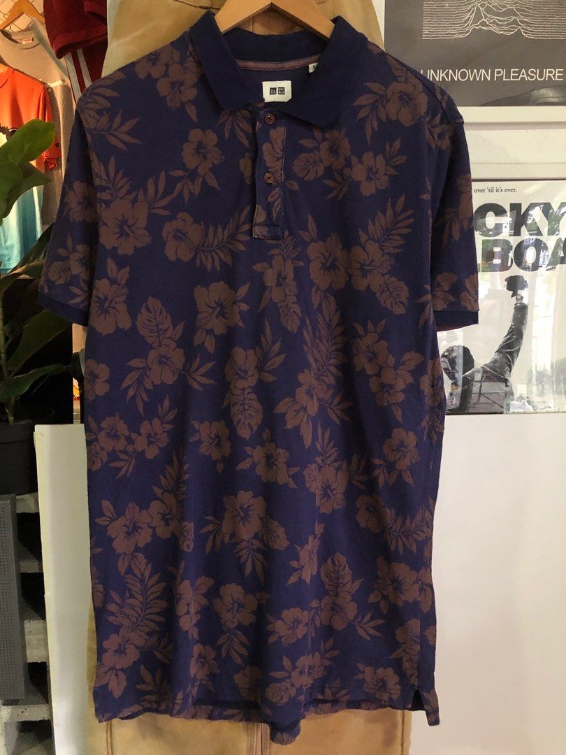 Uniqlo floral polo top