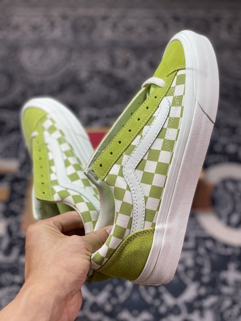Army green checkered vans store
