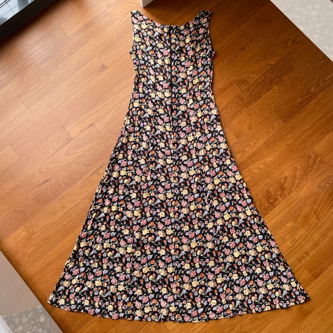 Vintage 1990s English Rose Maxi Cotton Sundress