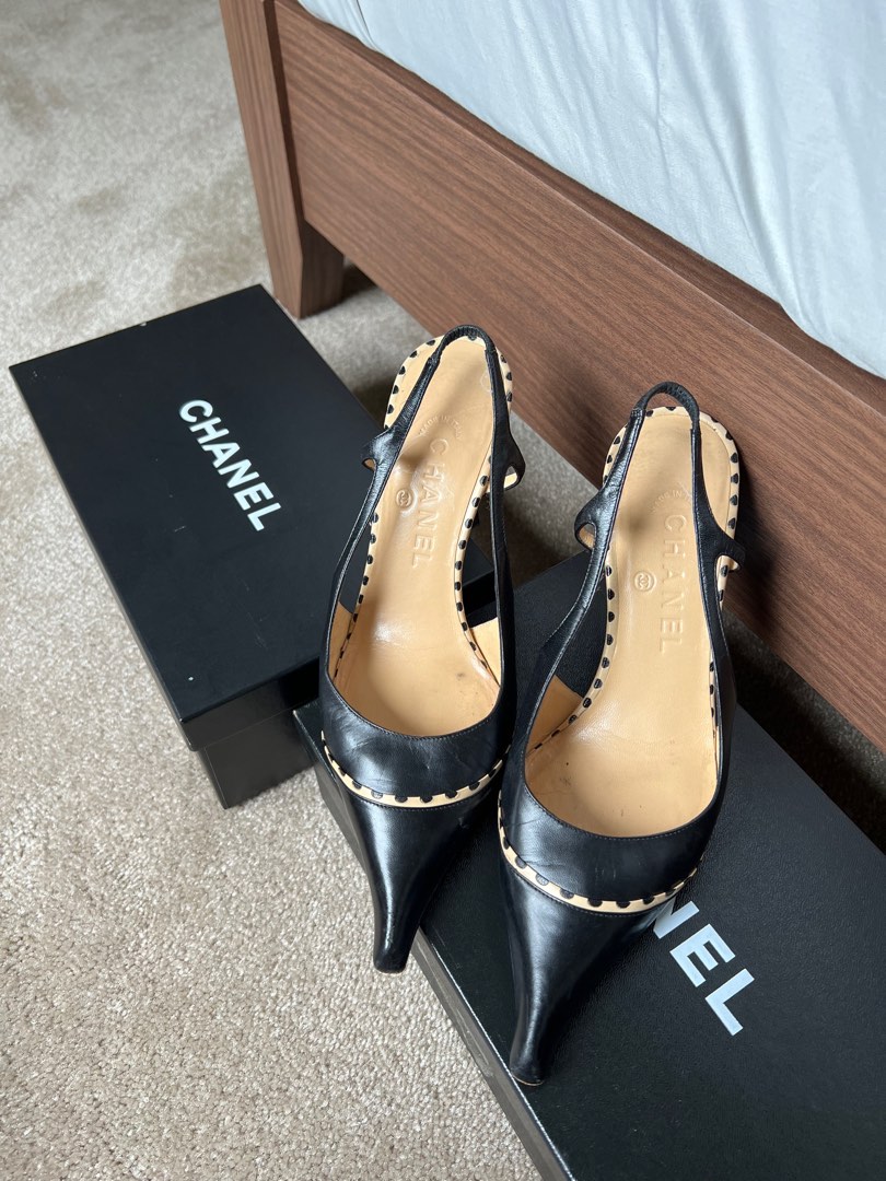 Vintage chanel heels shoes clearance
