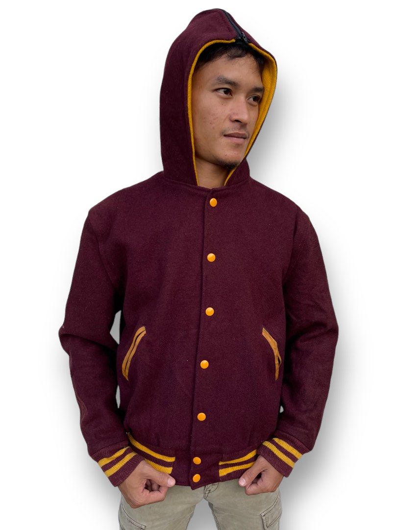 Vintage NEFF Varsity Jacket Zipper Hood Made In USA, Men's Fashion ...