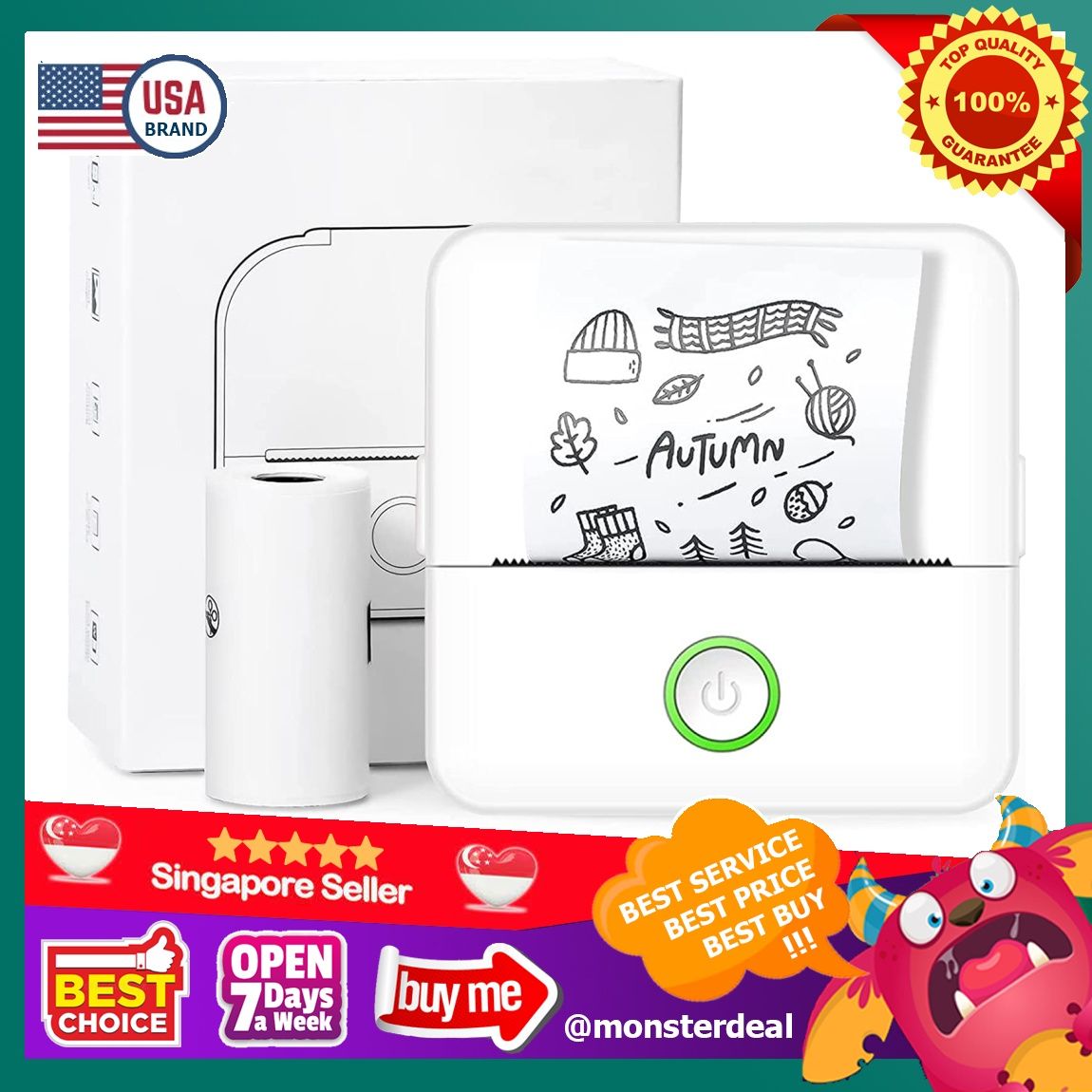 Weiei Mini Pocket Sticker Printer, Portable Bluetooth Mini Printer ...