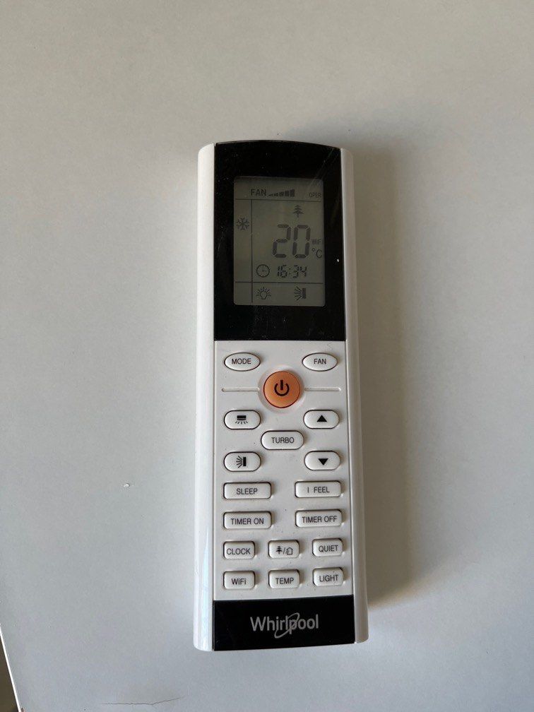 Whirlpool AC remote control, 家庭電器, 冷氣機及暖風機 Carousell