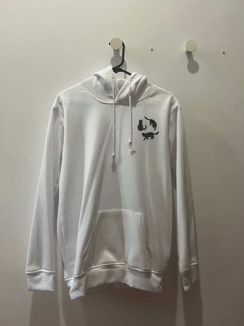 White top cat hoodie