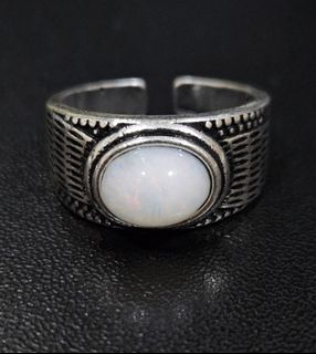White Opal Stone Ring