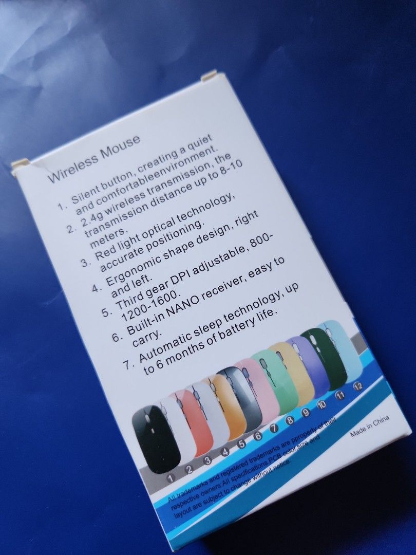 Wireless Mouse (Category: Mouse & Mousepads) located in Singapore. Submitted by ai_tech_products (Listing ID 1236603863, Image 2). Description: Wireless Mouse Colour - BLACK 🖤 1. Silent button, creating a quiet and comfortable environment. 2. 2.4g wireless transmission, the transmission distance up to 8-10 meters. 3. Red light optical technology, accurate positioning. 4. Ergonomic shape design, right and left.