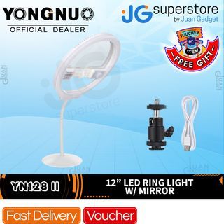 Yongnuo YN128 II 12 Inch Photography LED Ring Light with Makeup Mirror Bicolor Beautify LED Selfie Lamp  | JG Superstore
