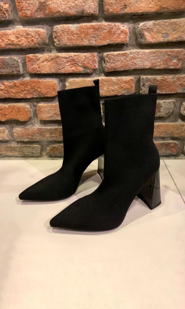 Fabric heeled ankle boots zara shop