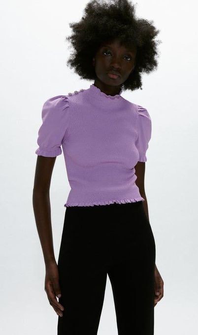 Zara Knit Sweater with Elastic Detail Women s Fashion Tops