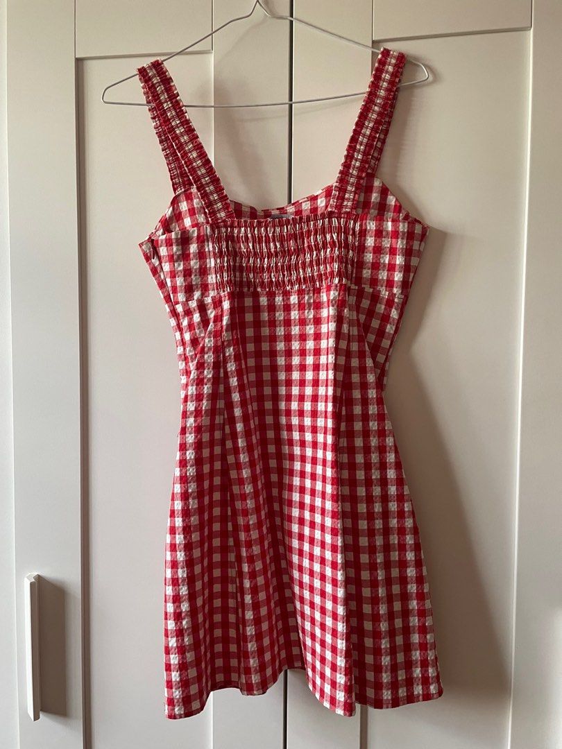 knee length dresses for ladies ZARA. Short checked dress TM  Hibuy market