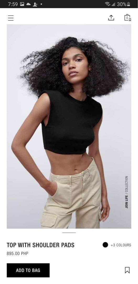 Zara Top with Shoulder Pads Women s Fashion Tops Blouses on