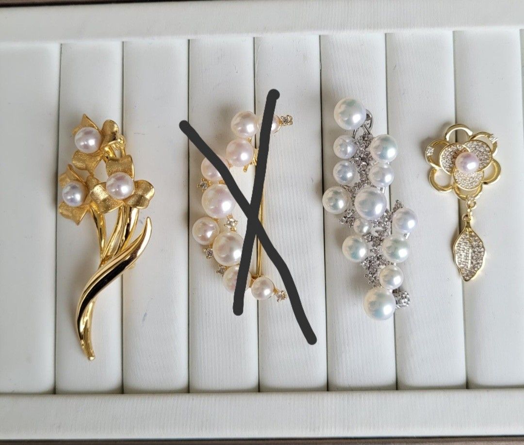 Cheap pearl brooches on sale