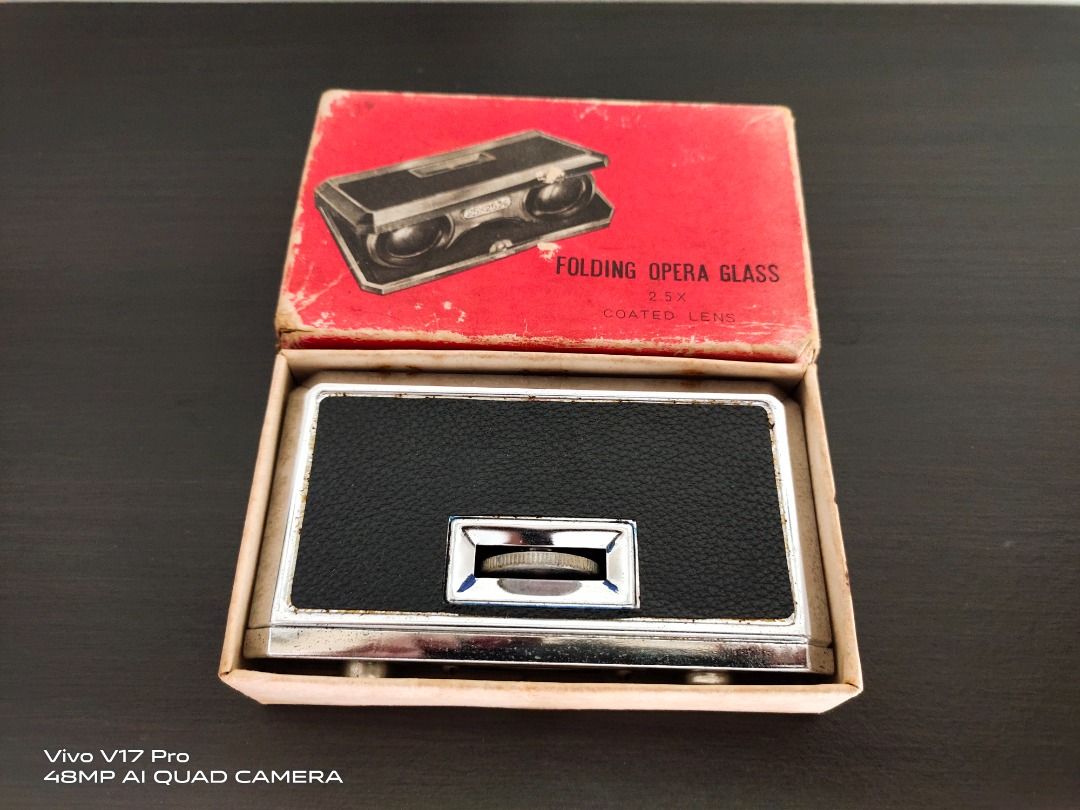 1960s Vintage Folding Opera Glass, Coated Lens 25X (Made in Japan