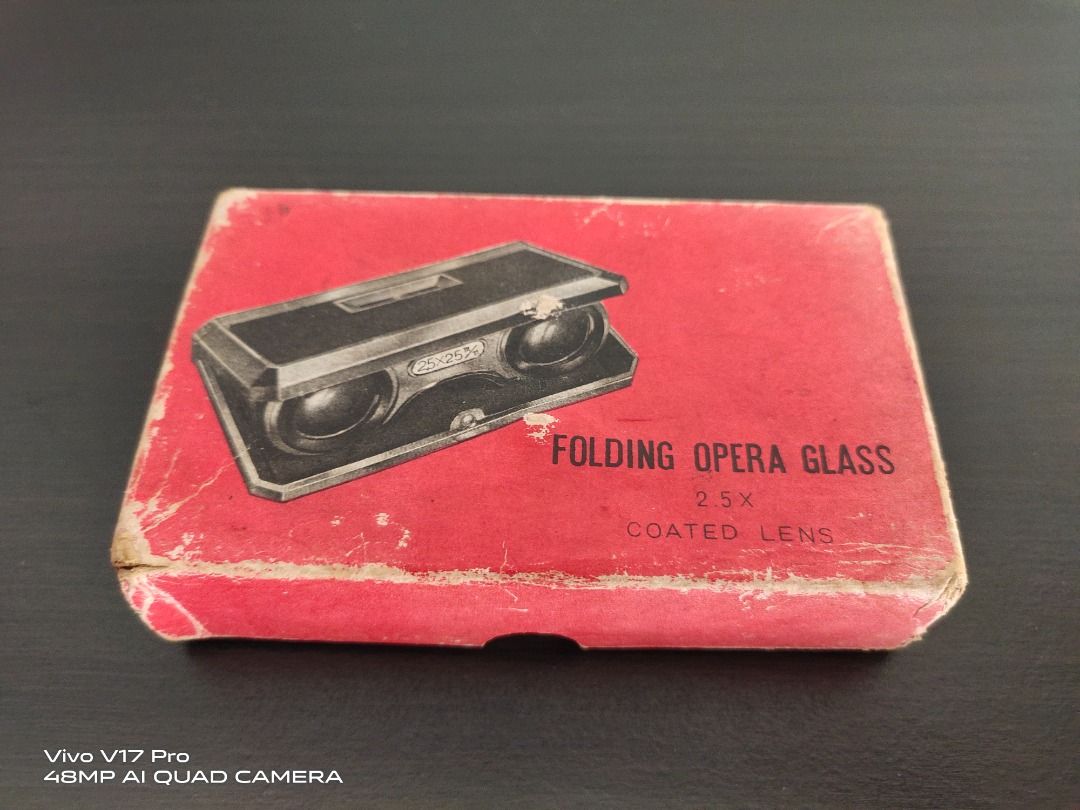 1960s Vintage Folding Opera Glass, Coated Lens 25X (Made in Japan
