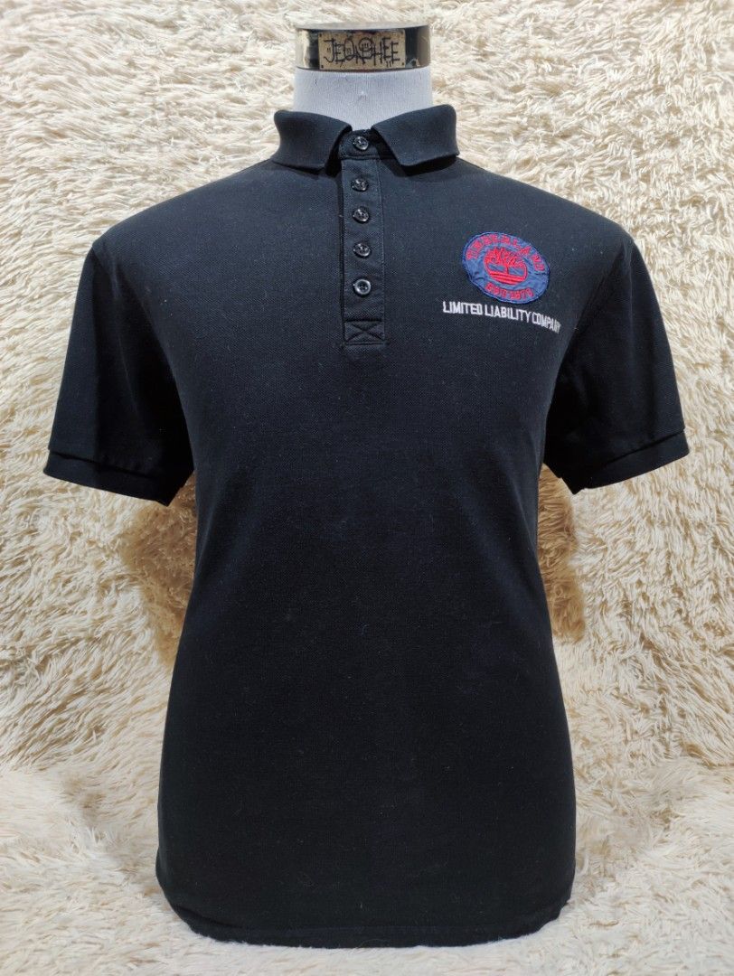 21.5 28 Timberland Big Patch Logo Golf Polo Ringer Men s Fashion