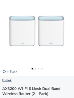 全新原價2200‼️D Link wifi 6 mesh dual band AI wireless router 雙頻無線路由器 兩件裝 可散買