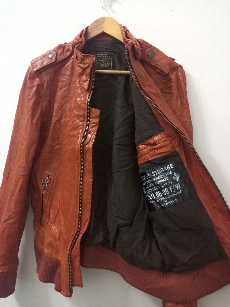 291295=Homme Sheepskin Leather Jacket