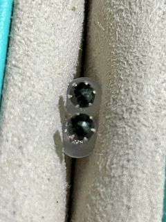 .30 total black sapphire stud earrings 18k wg natural gemstone w/cert
