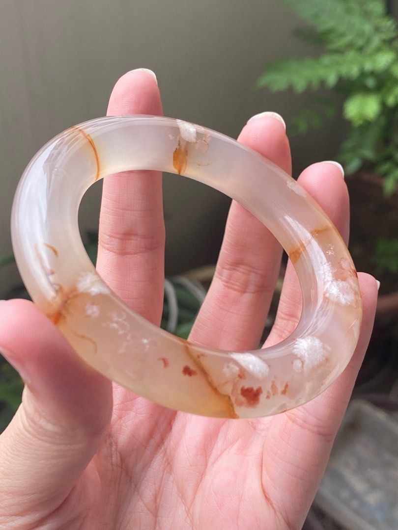 51.6mm Flower Agate Bangle Women s Fashion Jewelry