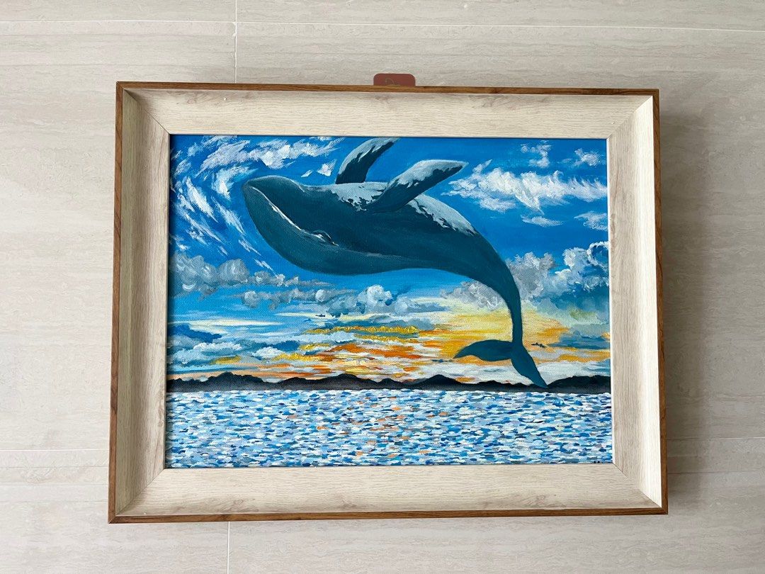 手繪油畫《飛越》30*40cm, 興趣及遊戲, 手作＆自家設計, 文具及工藝 