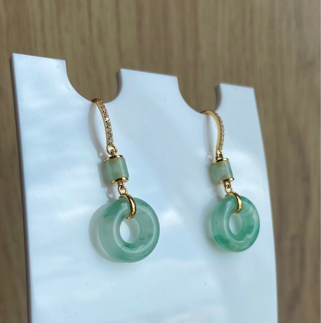 Jade discount donut earrings