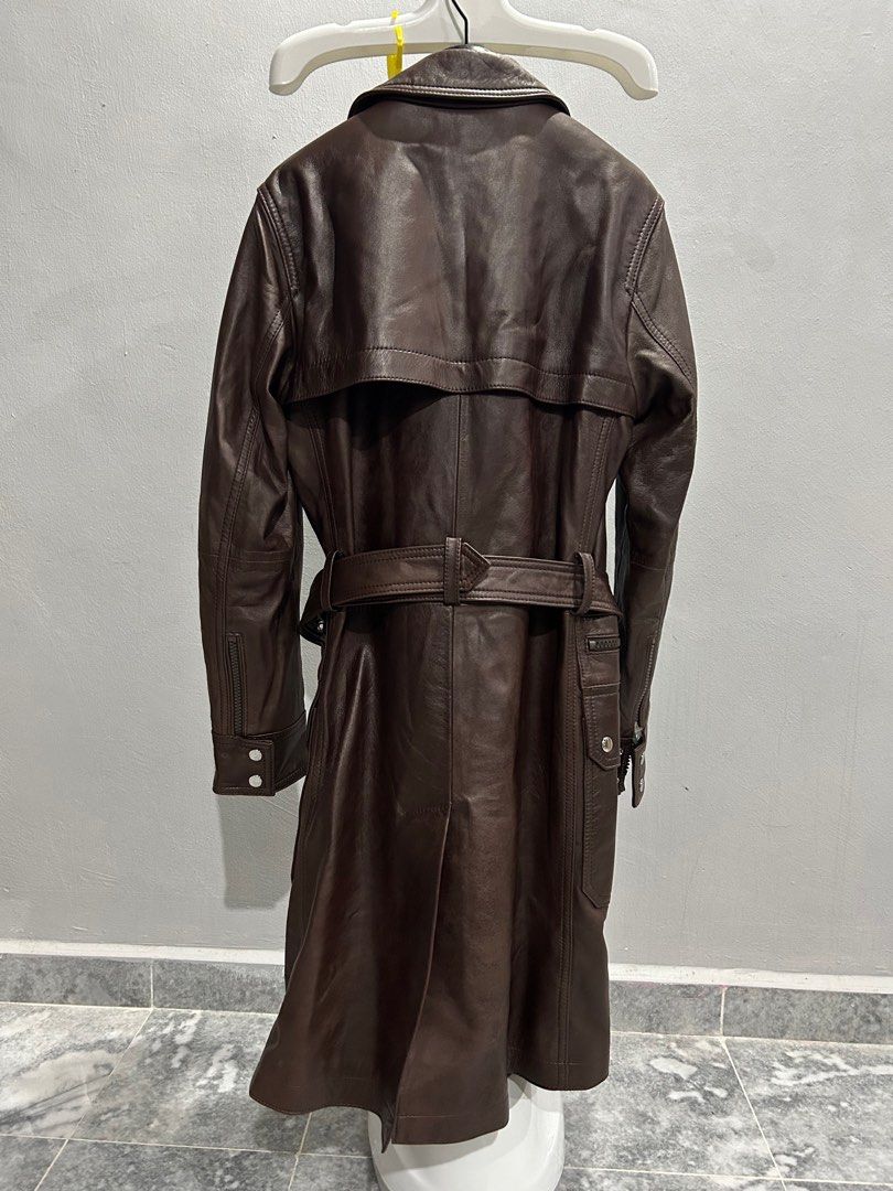 Coach leather store trench coat