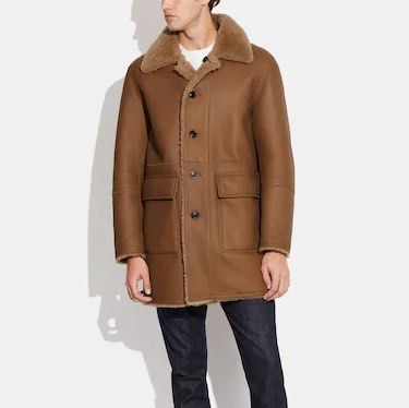 Coach reversible shearling sale parka