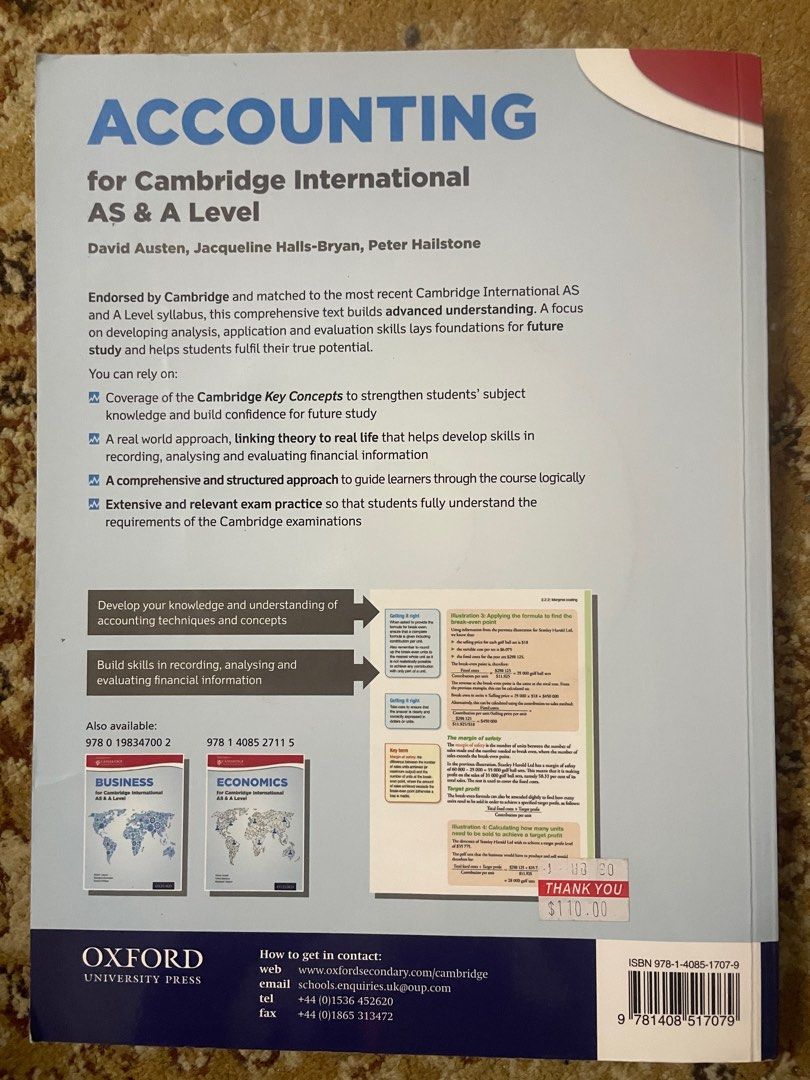 [A LEVEL STUDY BOOKS] ACCOUNTING for Cambridge International AS & A