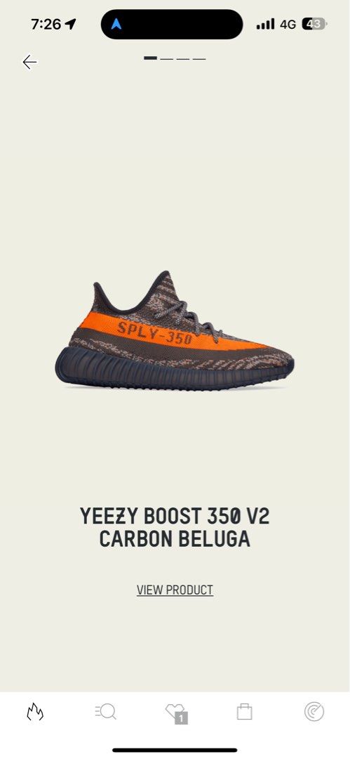 Adidas Yeezy Boost 350 V2 Carbon Beluga UK10