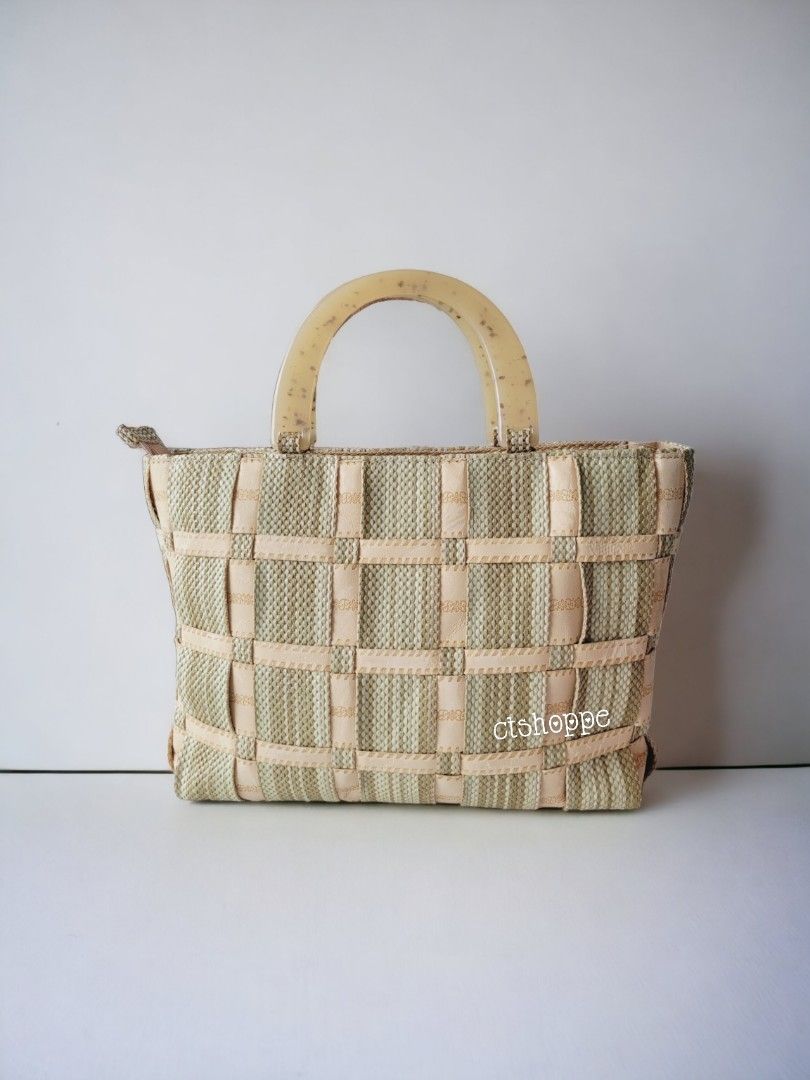 Alma Tonutti Italian Woven Handbag Made In Italy Straw Bag Purse Double  Strap
