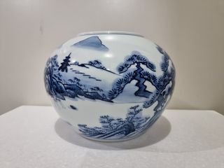 Arita Ware Porcelain Vase Blue and White