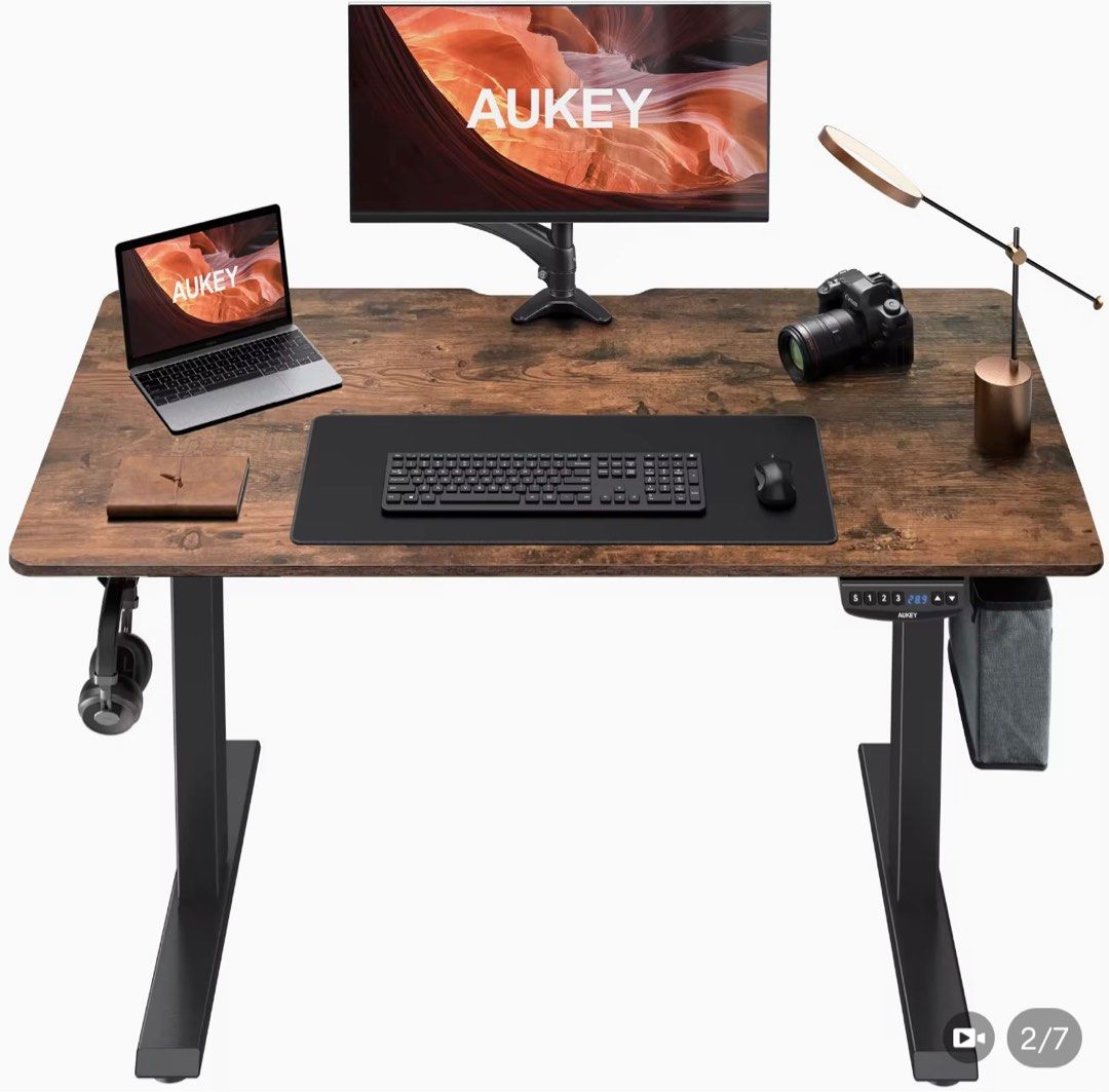 AUKEY Dual Motors Height-Adjustable Electric Standing Table, Furniture ...