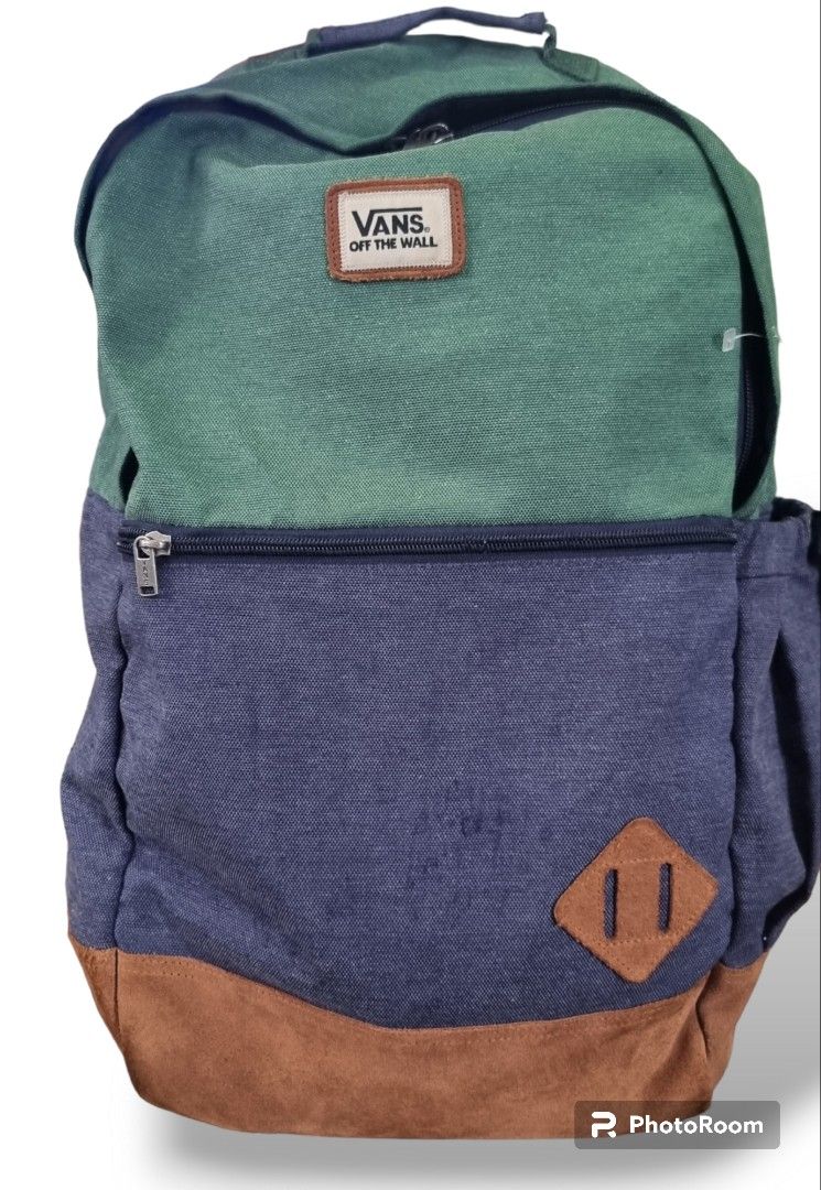 Auth Vans Tricolor Suede Bottom Full size computer laptop backpack bag Men s Fashion Bags Backpacks on Carousell