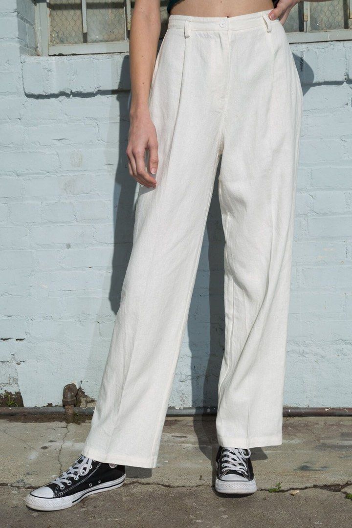 Authentic Brandy Melville Amelia Linen Pants Y2k, Women's Fashion