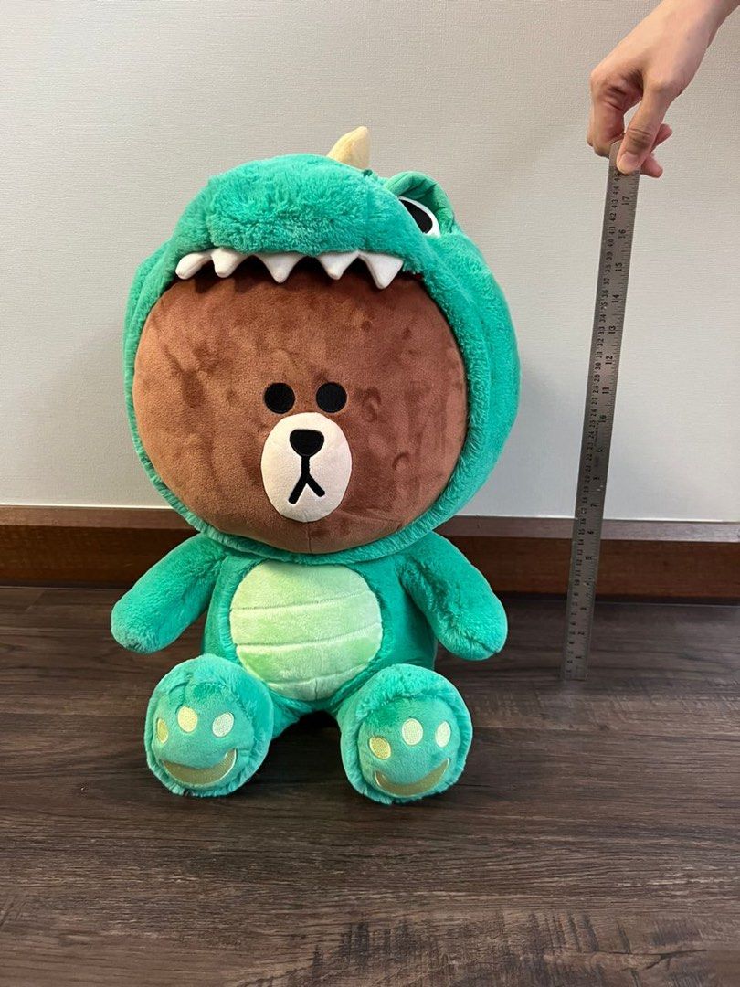 Authentic LINE FRIENDS Brown Bear Dinosaur plush toy Hobbies Toys Toys Games on Carousell