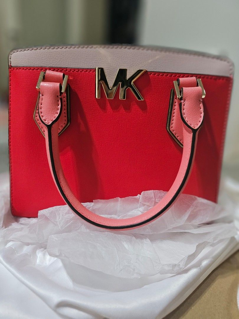 Red michael cheap kors bag