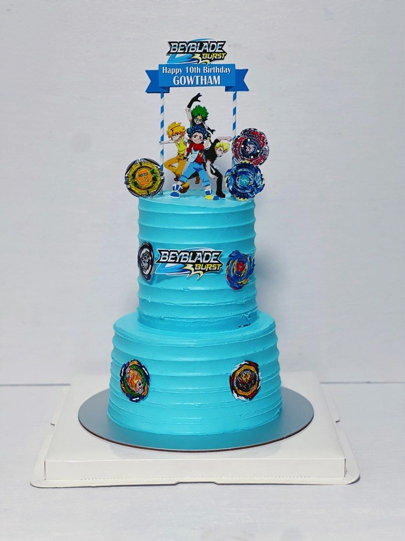 Amazon.com: Cakecery Beyblade Edible Cake Topper Image Personalized  Birthday Sheet Party Decoration Round : Grocery & Gourmet Food