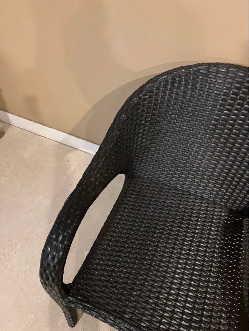 Black Rattan Chair, Furniture & Home Living, Furniture, Chairs on Carousell