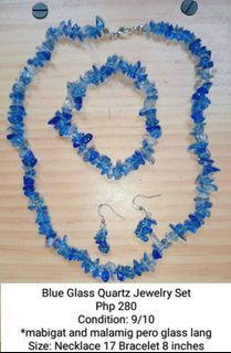 Blue Glass Quartz Jewelry Set