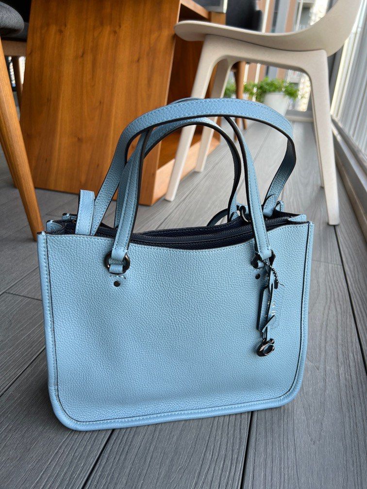 Bluish soft leather Coach Tote bag Luxury Bags Wallets on Carousell